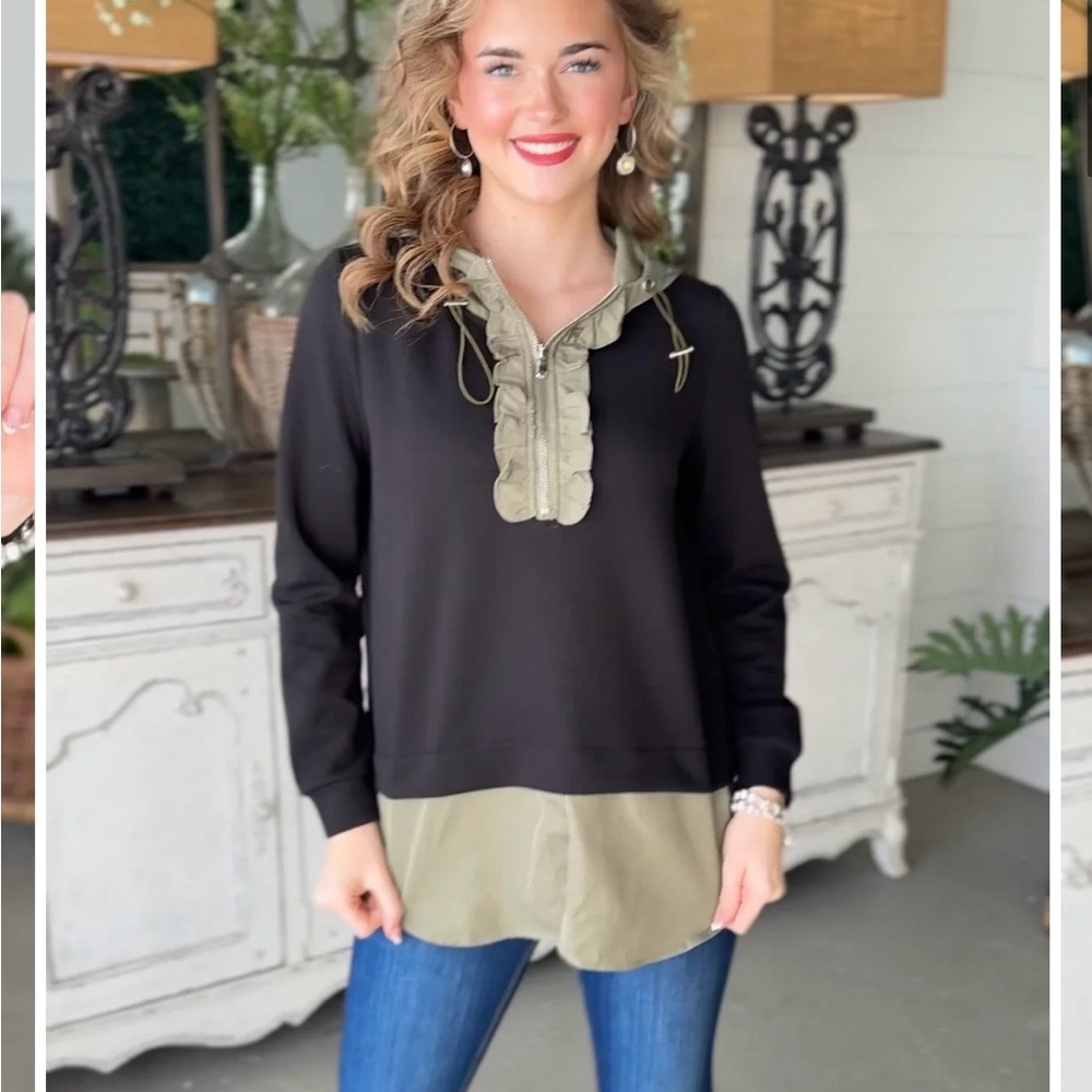 Elegant Black and Tan Women's Hoodie